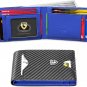 Mens Slim Wallet for Men Minimalist Genuine Leather Carbon Fiber Rfid Blocking C