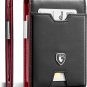 Mens Slim Wallet for Men Minimalist Genuine Leather Carbon Fiber Rfid Blocking C