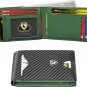 Mens Slim Wallet for Men Minimalist Genuine Leather Carbon Fiber Rfid Blocking C