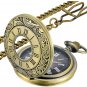 LYMFHCH Vintage Pocket Watch Roman Numerals Scale Quartz Pocket Watches with Cha