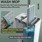 JOYMOOP Mop and Bucket with Wringer Set, Flat Floor Mop and Bucket, Mop for Floo