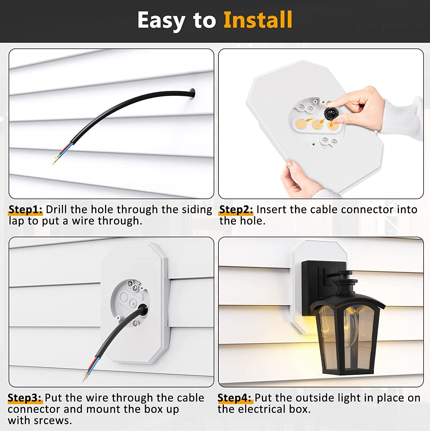 Siding Mounting Kit, Siding Mounting Block, 8141DBL Outdoor Light