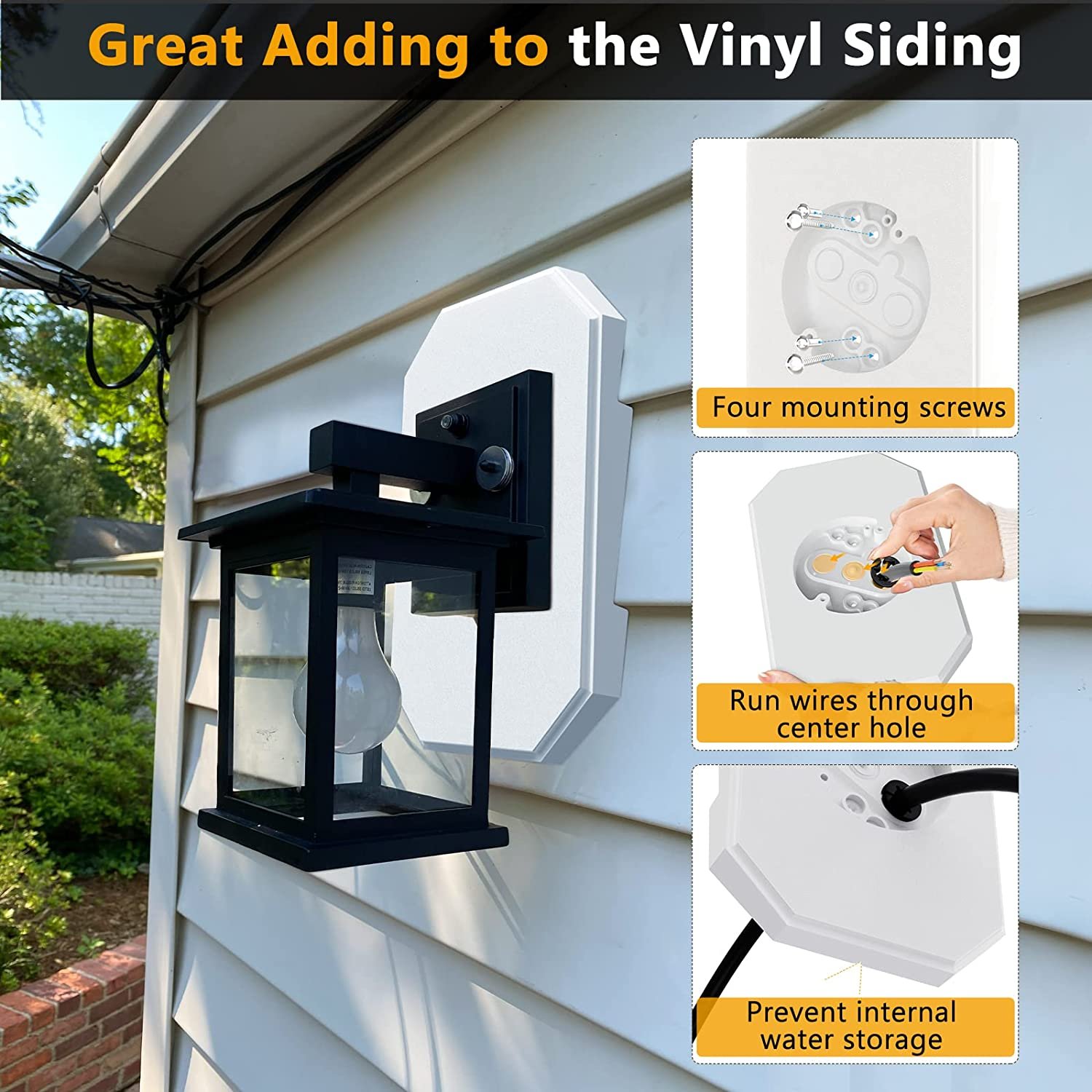 Siding Mounting Kit, Siding Mounting Block, 8141DBL Outdoor Light