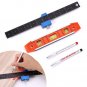 Woodworking Ruler 12 Inch Metal Measuring Ruler and Torpedo Level Set,Different