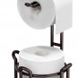 Toilet Paper Holder Stand Tissue Paper Roll Dispenser with Shelf for Bathroom St