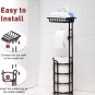 Toilet Paper Holder Stand Tissue Paper Roll Dispenser with Shelf for Bathroom St