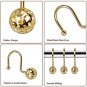 Gracelife 12Pcs Hollow Ball Shower Curtain Hooks Luxury Quality Rustproof Stainl