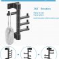 Rotating Coat Hooks for Hanging with 4 Swivel Arms,Multiple Bathroom Wall Mounte