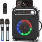 JYX Karaoke Machine with Two Wireless Microphones, Portable Bluetooth Speaker wi