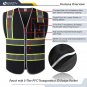 Jksafety 3 Pockets High Visibility Zipper Front Safety Vest MESH Lite | Black wi