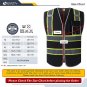 Jksafety 3 Pockets High Visibility Zipper Front Safety Vest MESH Lite | Black wi