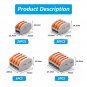 Lever Wire Connectors Nuts Assortment Kit - 60 Pack 2/3/4/5 Port Compact Wire Nu