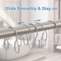 24 Pack Double Shower Curtain Hooks Rings, TENOVEL Double Sided Shower Curtain H