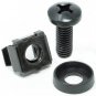 M5 Rack Screws, Cage Nuts and Nylon Washers (5Mm X 19Mm Screws, 50 Sets, Black)
