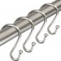 TOPROD Shower Curtain Hooks Rings, Stainless Steel S Shaped Shower Hooks Rust Pr