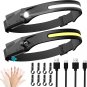 Lucky Mami Rechargeable Headlamp LED, Motion Sensor Head Light Flashlight Briteb
