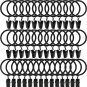 Weekseight 44 Pack Black Curtain Rings with Clips, Curtain Hooks Hangers Clip Ri
