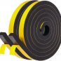 Fowong Door Weatherstripping 2 Rolls, 1/2 Inch Wide X 1/2 Inch Thick, Thin Foam