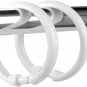 Kutesna 12 PCS White Plastic Shower Curtain Rings, Easy Snap Closure Shower Curt