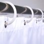 Kutesna 12 PCS White Plastic Shower Curtain Rings, Easy Snap Closure Shower Curt