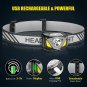 Headlamp Rechargeable, 2 Pack Head Lamp, 1200 Lumen Super Bright Motion Sensor H