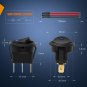 Nilight 8PCS 12V 20A round Blue Toggle LED Rocker Switch On-Off Control SPST 3Pi