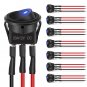 Nilight 8PCS 12V 20A round Blue Toggle LED Rocker Switch On-Off Control SPST 3Pi