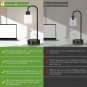 Industrial Touch Control Table Lamps for Bedrooms Set of 2, Black Bedside Desk L