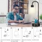 Industrial Touch Control Table Lamps for Bedrooms Set of 2, Black Bedside Desk L