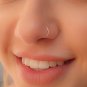 Fake Clip on Nose Ring 24G - No Piercing Needed - Smooth Tiny 925 Silver Fake No