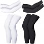 Geyoga 2 Pairs Compression Full Length Leg Sleeve Arm Sleeve for Men Women, Foot