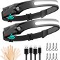 Rechargeable LED Headlamp 2 Pack, 230°Wide Beam Head Lamp with Motion Sensor, Wa