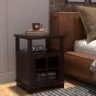 End Table with Charging Station, Side Table with Storage, Wireless Charging End