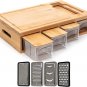 Chopping Board with Storage and Food Prep Station - Meal Prep Station, Bamboo Cu