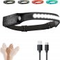 LED Headlamp Rechargeable for Adults, Head Lights for Forehead with 5 Modes/Moti