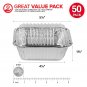 Stock Your Home 1 Lb Small Aluminum Pans with Lids (50 Pack) Foil Pans + Clear P