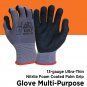 WOLF Ultra-Thin Nitrile Foam Palm Coated Glove with Tacky Dot Grip, Multi Purpos