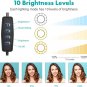 Movo VGC-3 Selfie Ring Light Stand with Cell Phone Holder and Third Flexible Arm