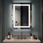 Bonnlo 32"×24" (800×600Mm)Bluetooth Mirror,Led Bathroom Mirror Smart Mirror with