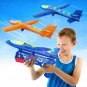 17.5" Airplane Launcher Toys, 2 Flight Modes LED Foam Glider Catapult Plane, Out