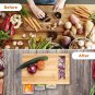 Cutting Board with Containers, Veelink Large Bamboo Wood Chopping Storage Statio