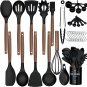 33 Pcs Silicone Kitchen Utensils Set, Kitchen Cooking Utensils Set with Black Na