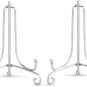 Artliving (2 Pack 4" Iron Display Stand, Sliver Small Iron Easel Plate Display P