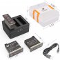 Battery Charger Kit Compatible with DJI OSMO ,3-Pack 1300Mah Replacement Battery