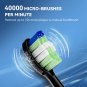 Sonic Electric Toothbrush for Adults - Teeth Whitening Toothbrush with 6 Brush H