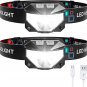 Juninp Headlamp Rechargeable, 2-Pack Head Lamp Outdoor LED Rechargeable, 1100 Lu