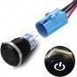 Quentacy 19Mm 3/4" Latching Pushbutton Switch 12V Power Symbol LED 1NO1NC SPDT O