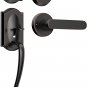Front Door Lock Set, Black Entry Door Lock,Exterior Door Handleset with Reversib