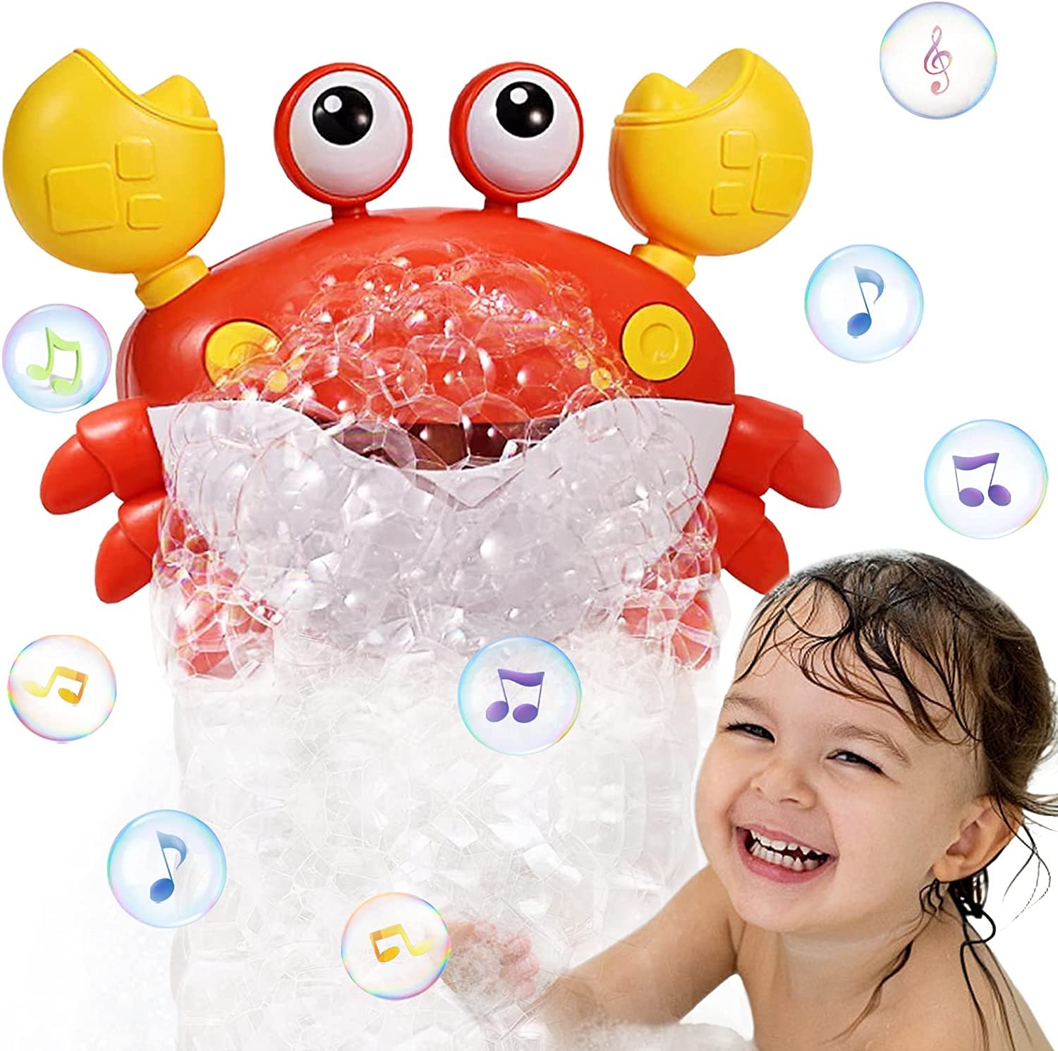 Crab Bath Toys for Toddlers 1-3 2-4 Bathtub Bubble Maker with Music ...