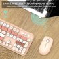 V2020 Wireless Keyboard and Mouse Combo, Colorful Wireless Keyboard with round K